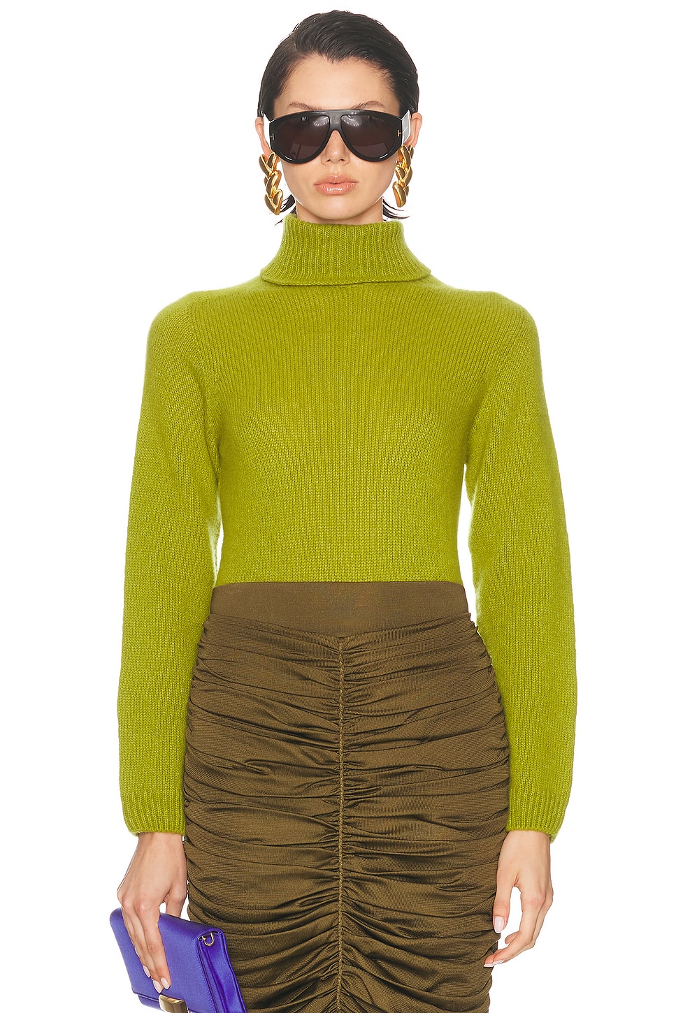 Tom Ford Cashmere Turtleneck Sweater In Green