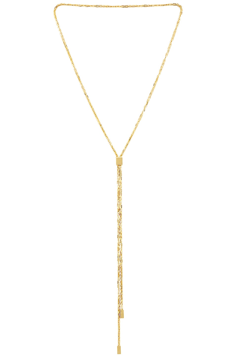 Lariat Necklace in Metallic Gold