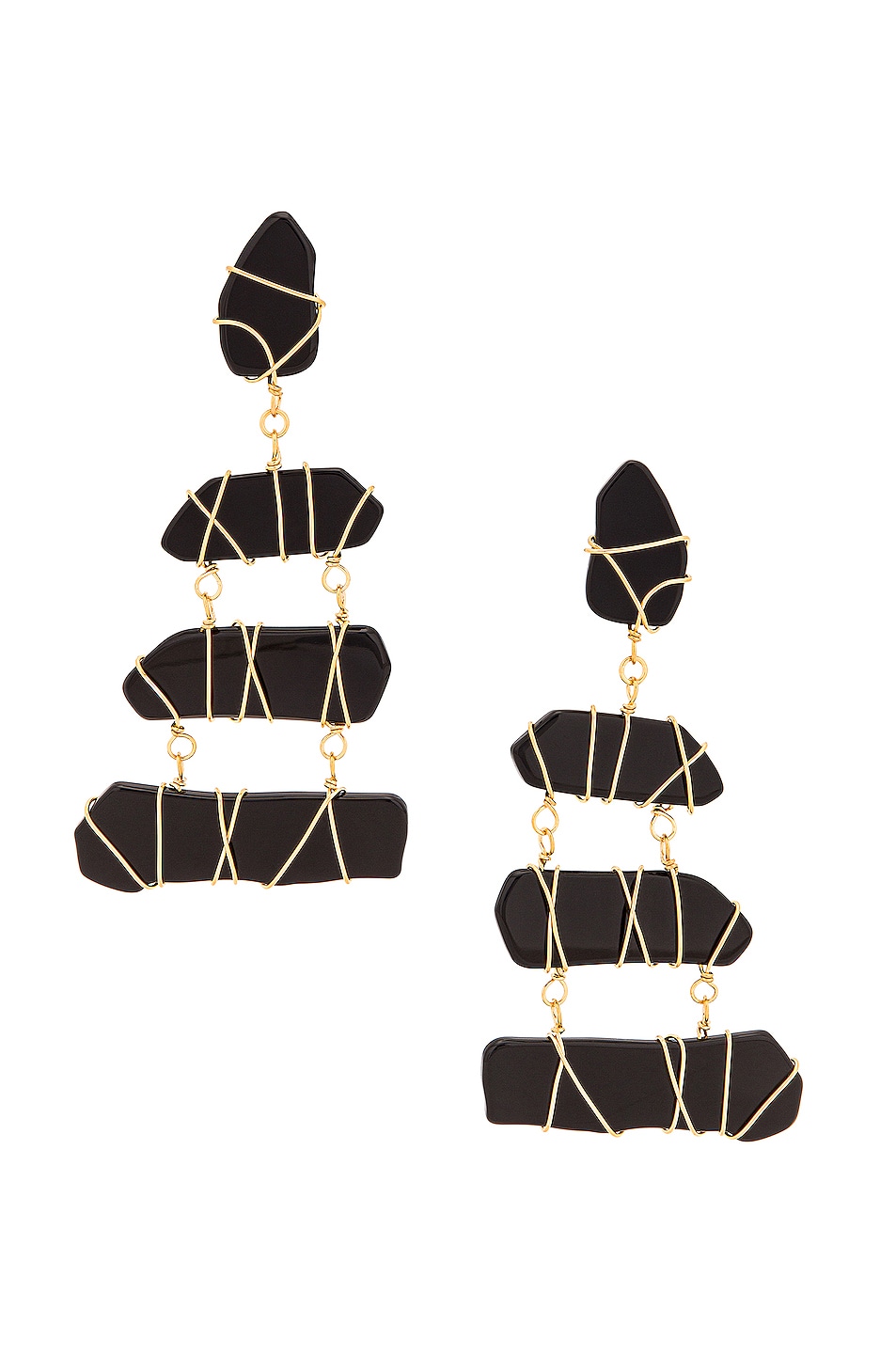Image 1 of TOM FORD Pendant Earrings in Black & Gold