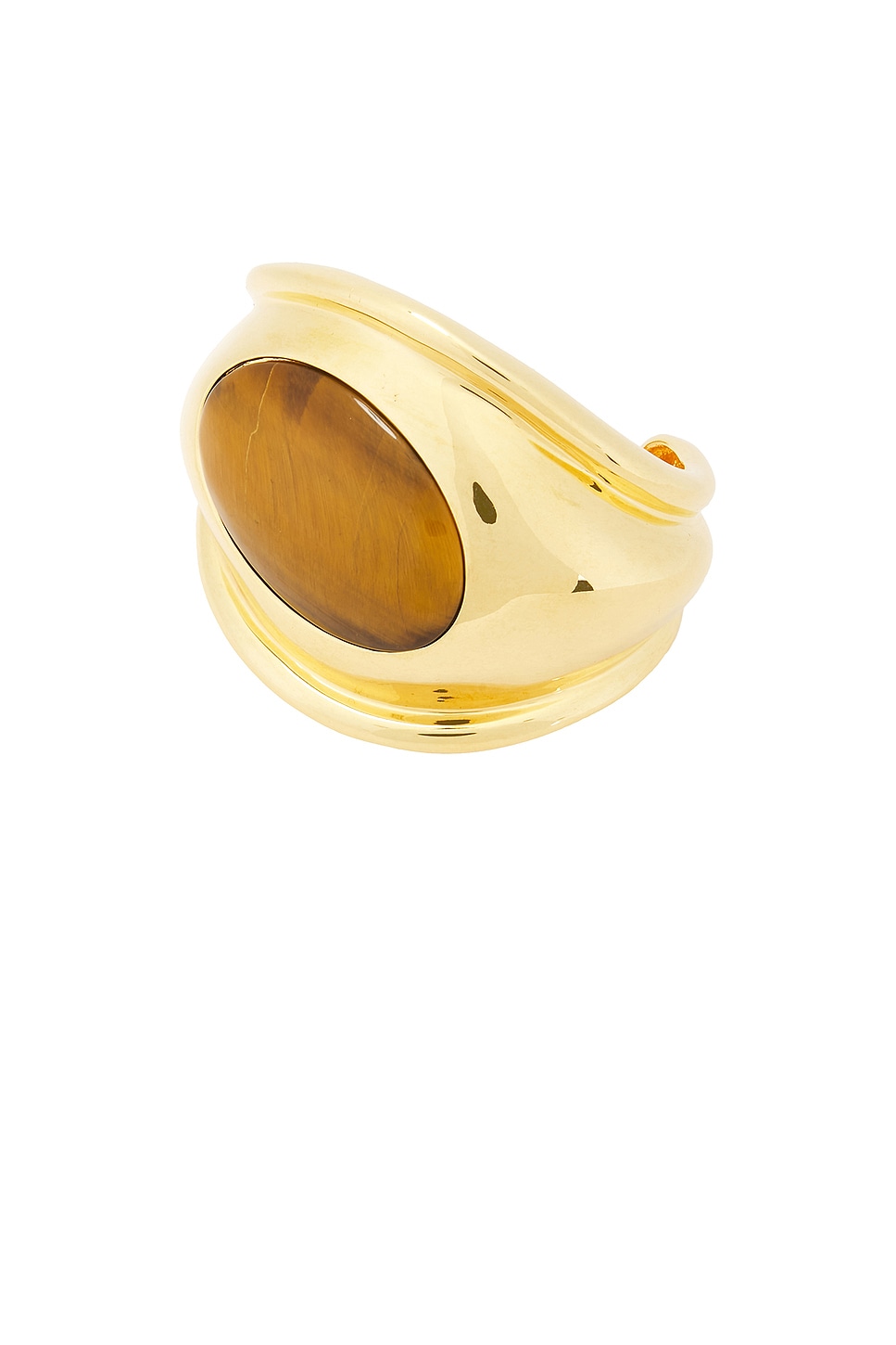 Image 1 of TOM FORD Tiger Eye Cuff Bracelet in Vintage Gold & Brown