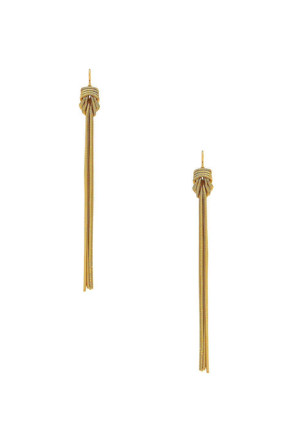 Image 1 of TOM FORD Fringe Knotted Snake Earrings in Gold