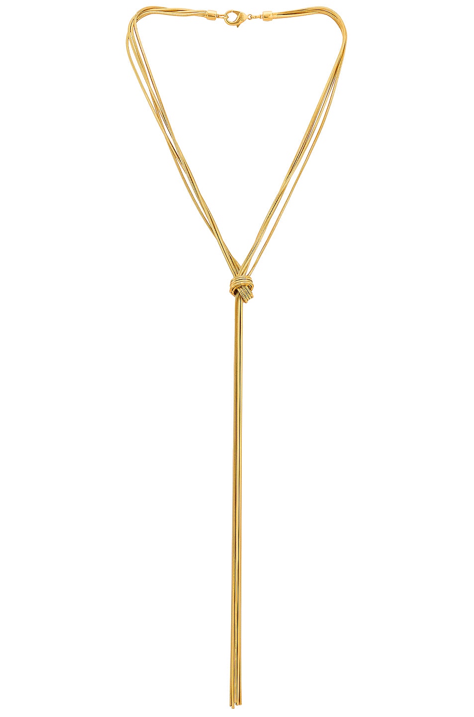 Image 1 of TOM FORD Fringe Knotted Snake Necklace in Gold