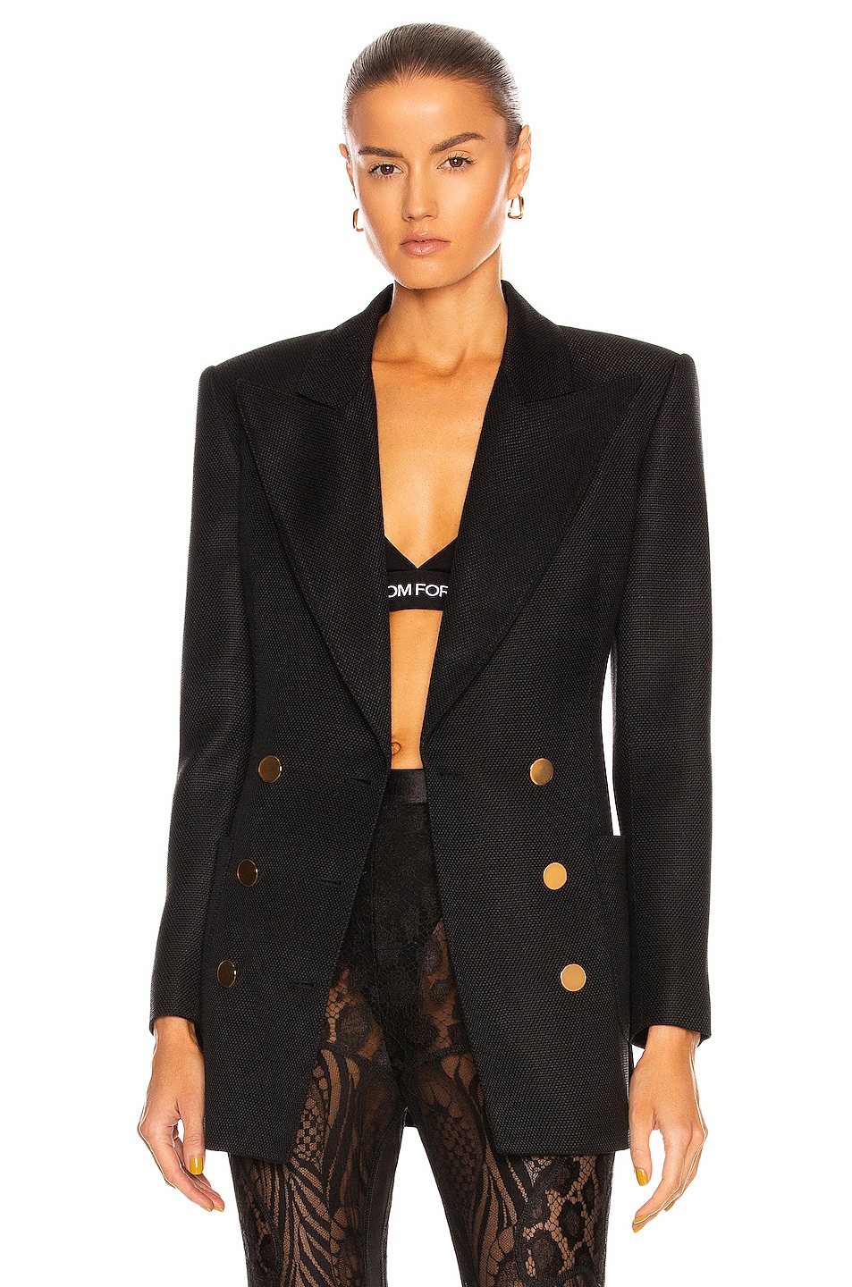 Image 1 of TOM FORD Double Breasted Blazer in Black