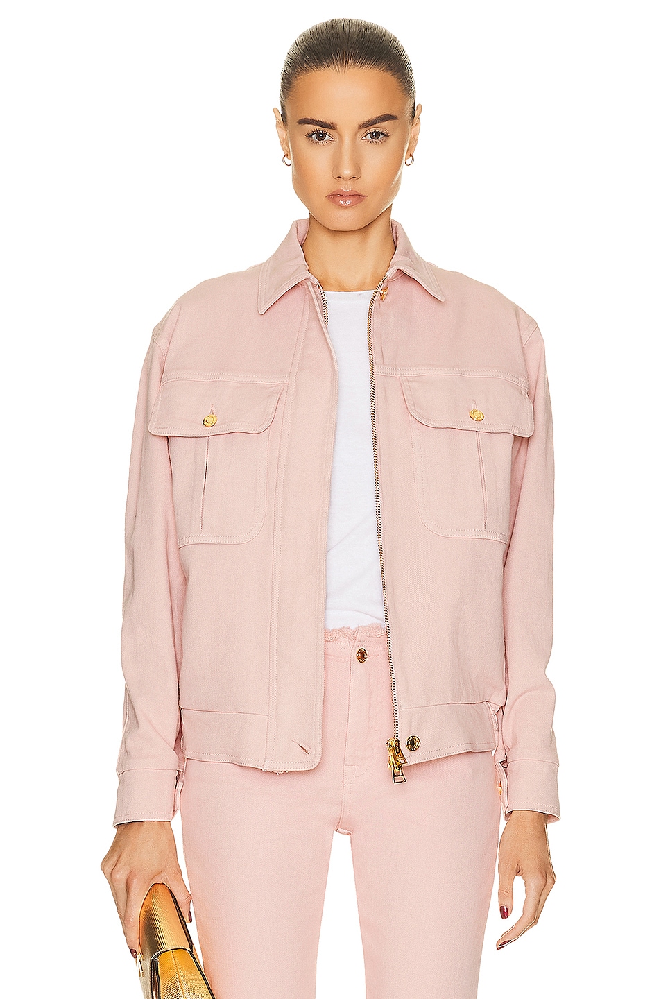 Image 1 of TOM FORD Compact Denim Jean Jacket in Iced Nude