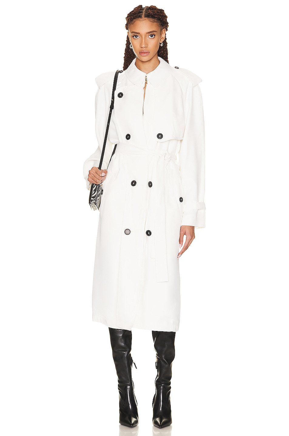 Image 1 of TOM FORD Twill Trench Coat in Chalk