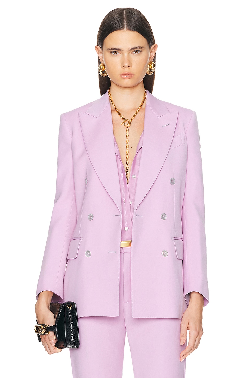 Image 1 of TOM FORD Double Breasted Jacket in Crocus Petal
