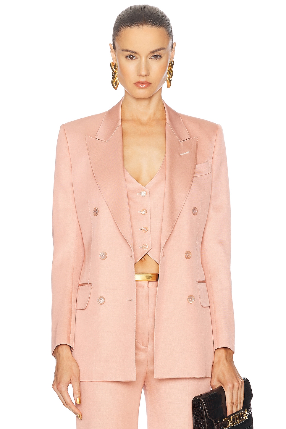 Image 1 of TOM FORD Double Breasted Jacket in Blush Rose