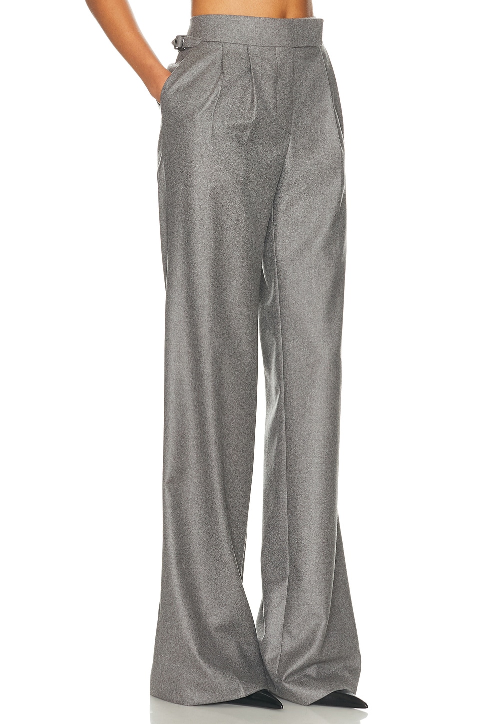 Tom Ford Tailored Cashmere Wide Leg Pant In Gray