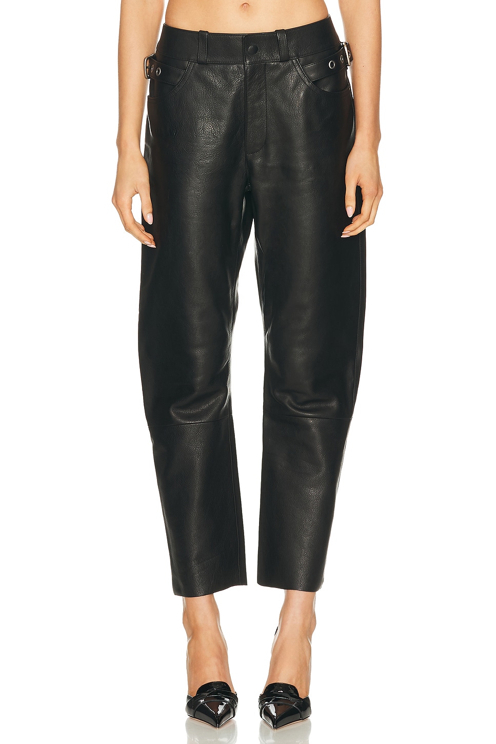 Image 1 of TOM FORD Bull Leather Biker Pant in Black