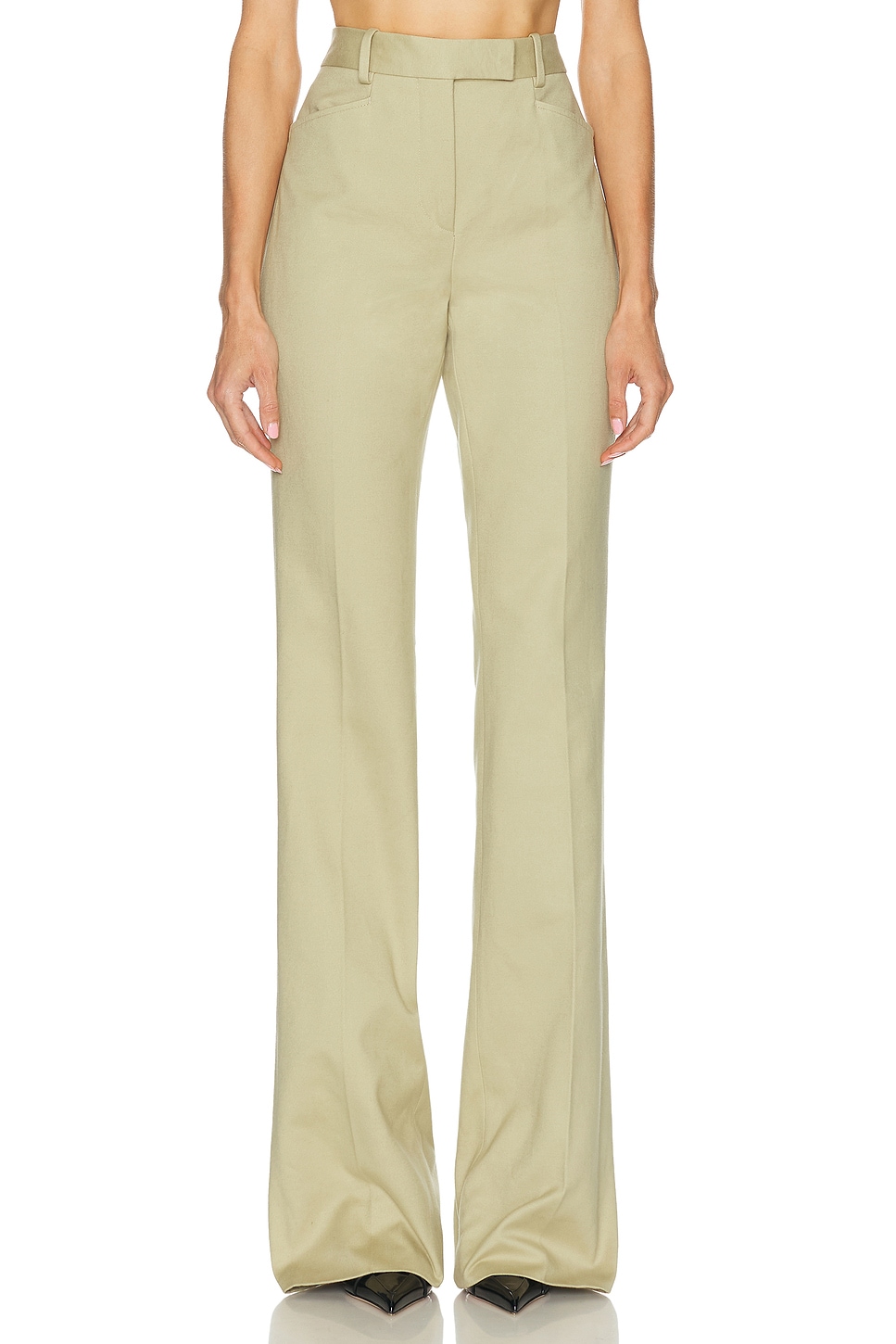 Tom Ford Tailored Wide Leg Pant In Green