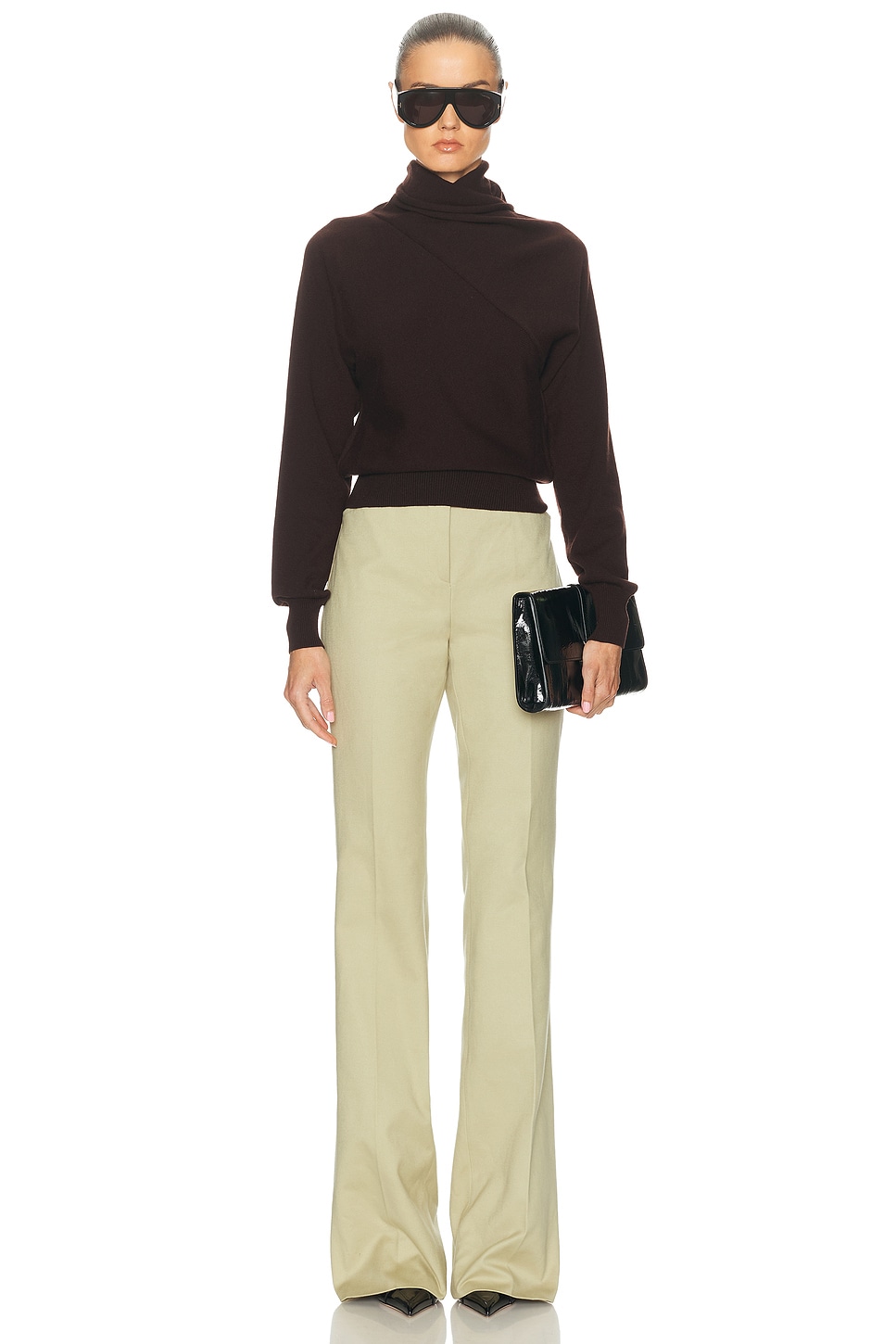 Image 5 of TOM FORD Tailored Wide Leg Pant in Light Honey