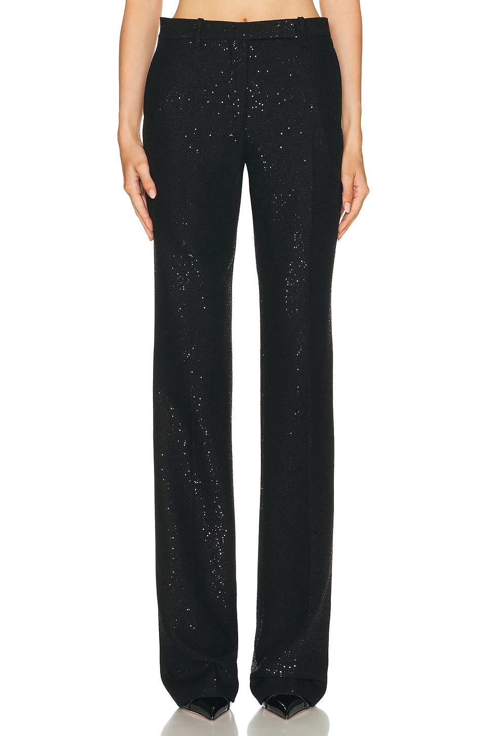 Image 1 of TOM FORD Sequined Tailored Straight Pant in Black