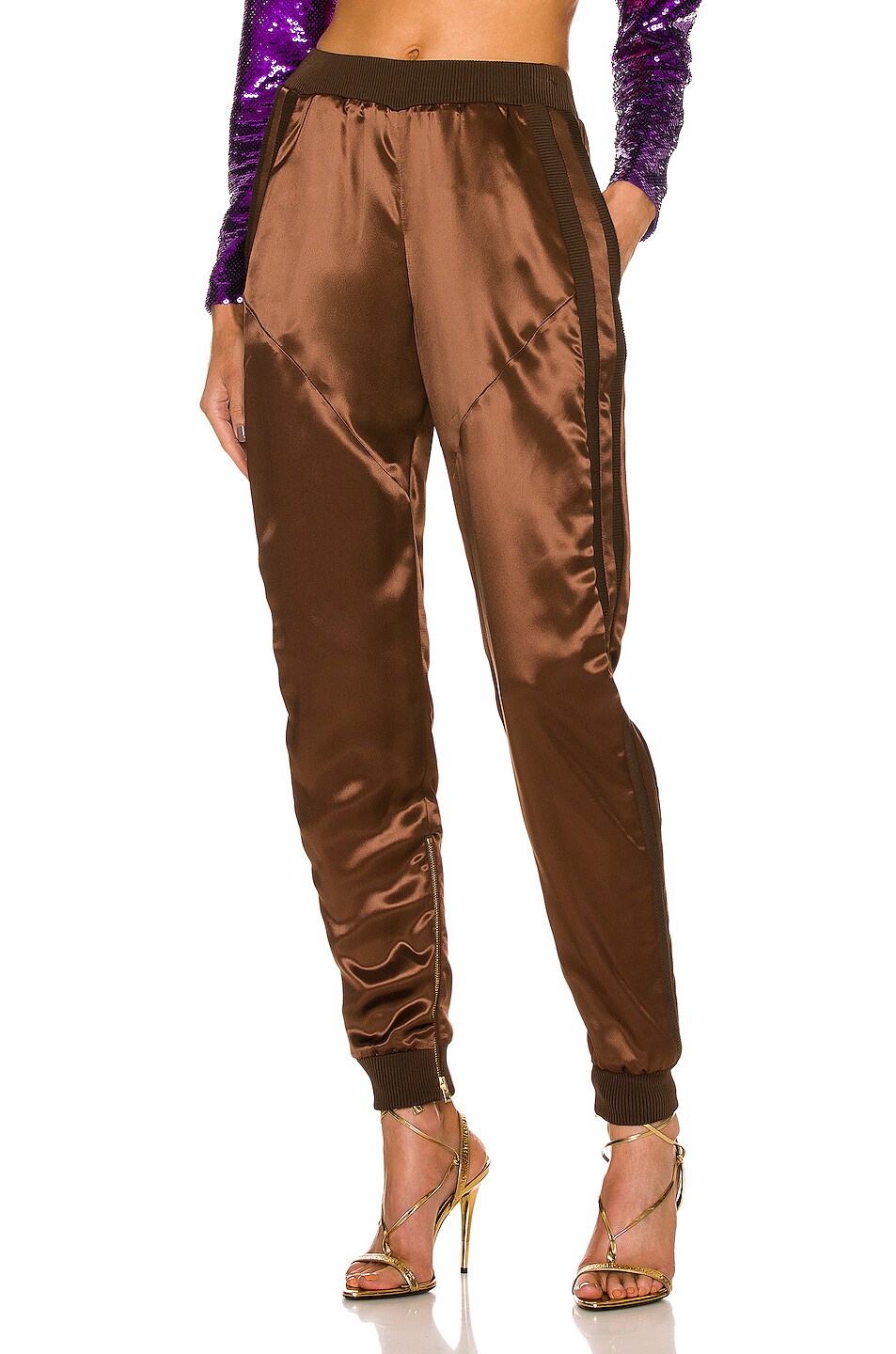 Image 1 of TOM FORD Satin Jogger Pant in Pecan