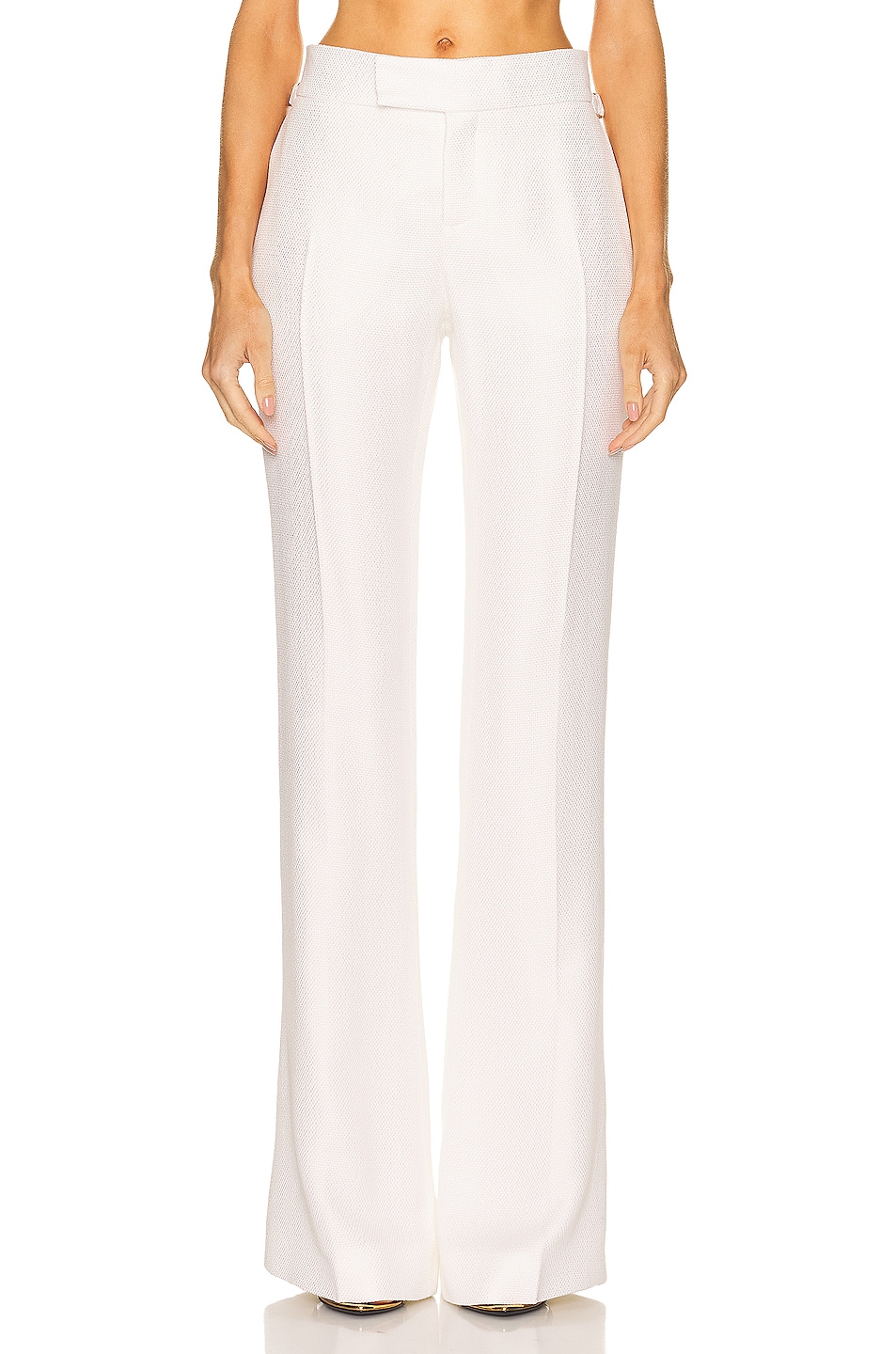 TOM FORD Hopsack Tailored Flare Pant in Chalk | FWRD