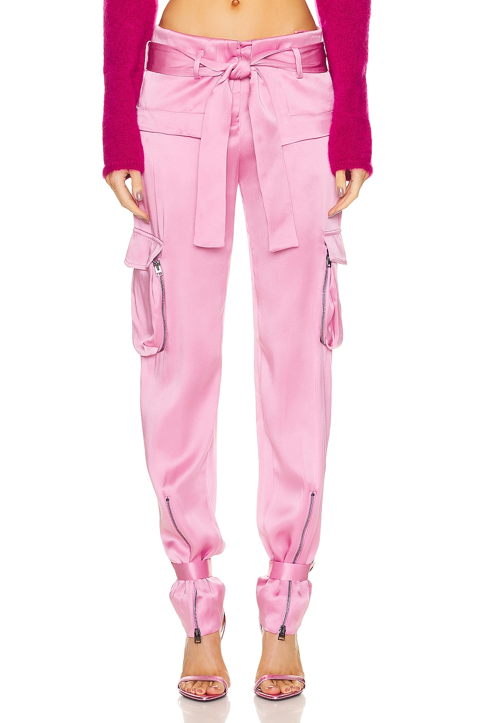Image 1 of TOM FORD Satin Cargo Pant in Rose Pink