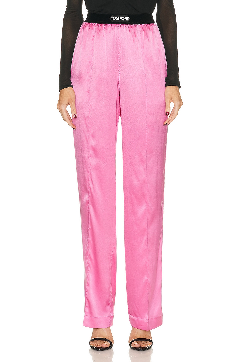 Image 1 of TOM FORD Satin Pant in Rose Bloom