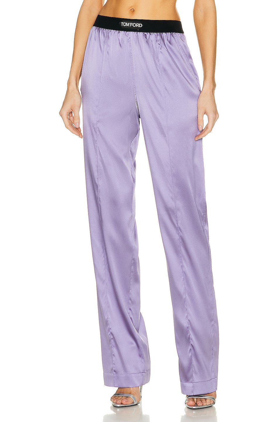 Image 1 of TOM FORD Satin Pant in Pale Parma Violet