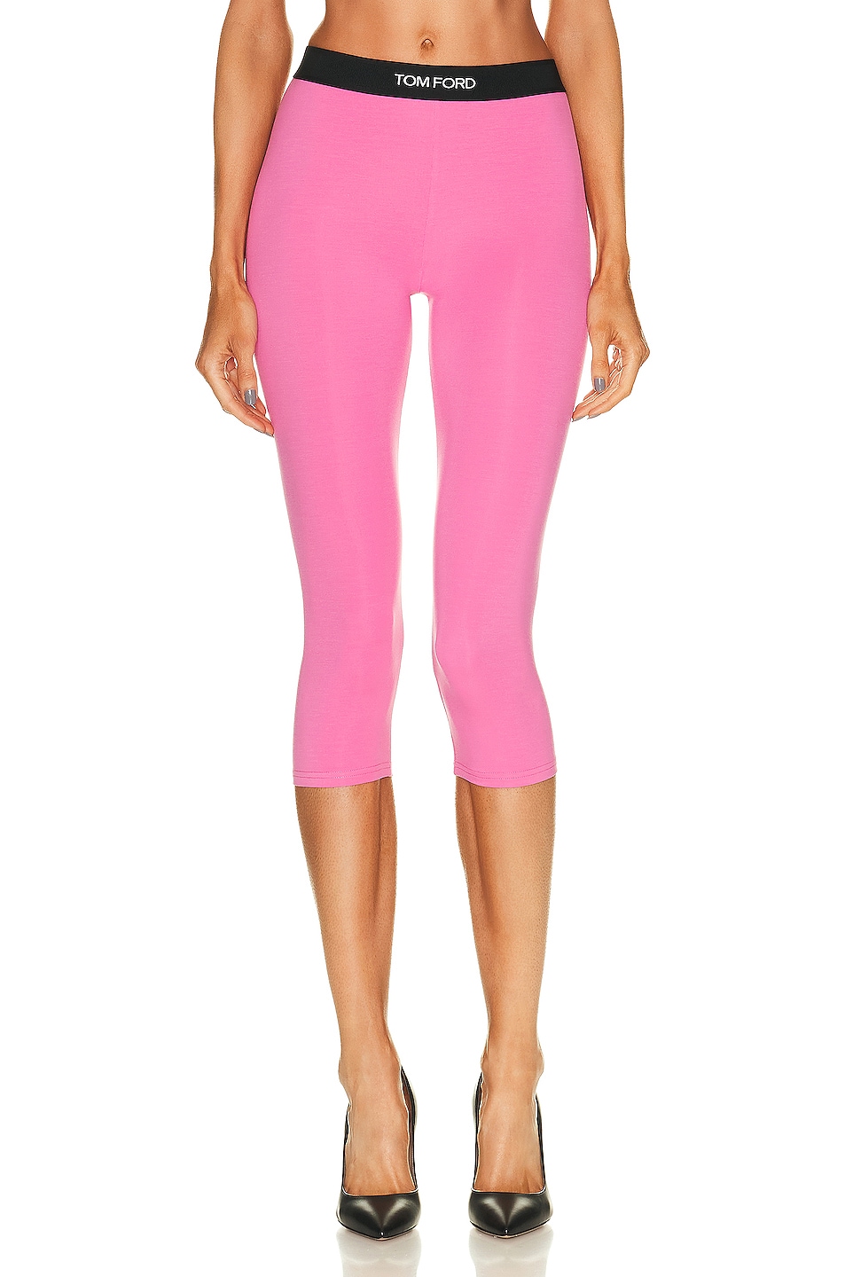 Image 1 of TOM FORD Signature Cropped Yoga Pant in Rose Bloom