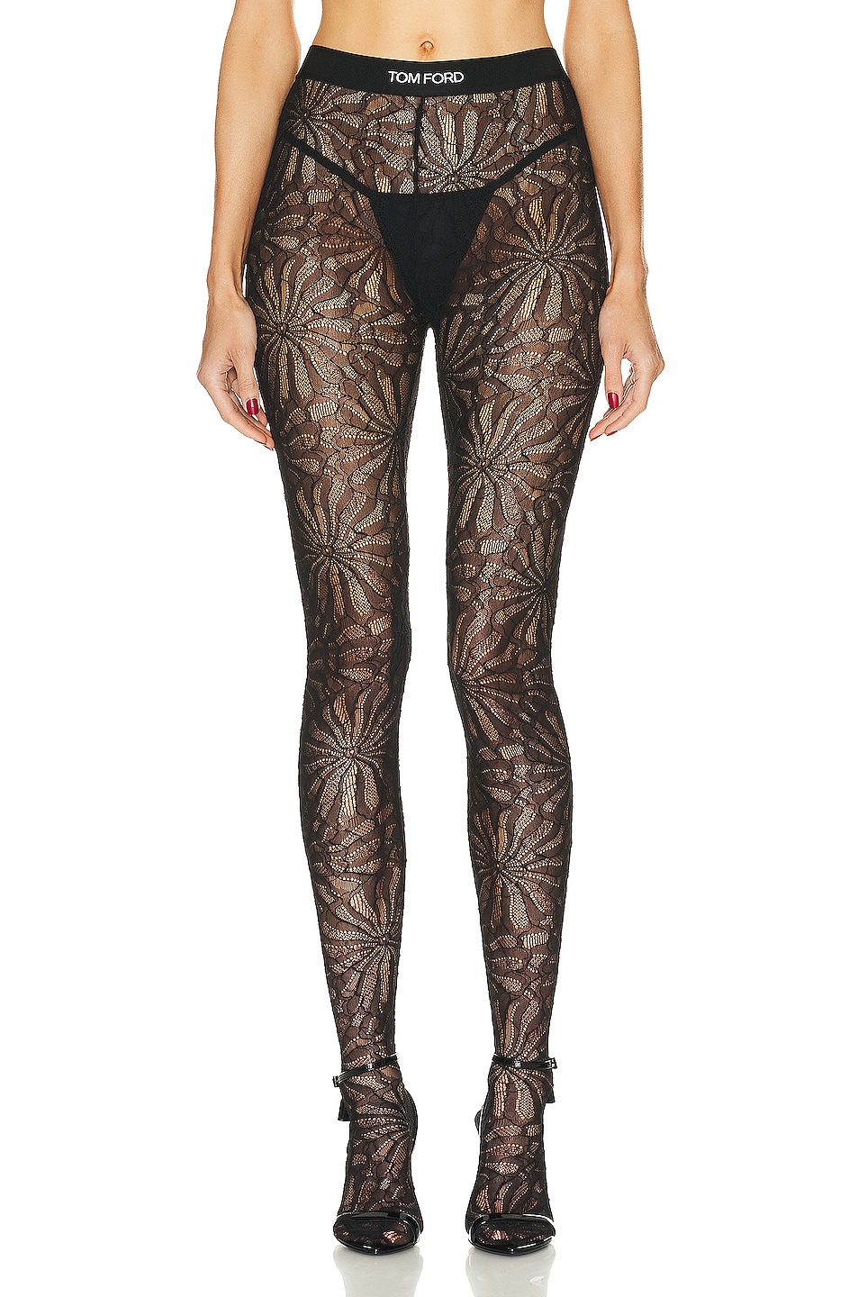 Image 1 of TOM FORD Circle Lace Legging in Black