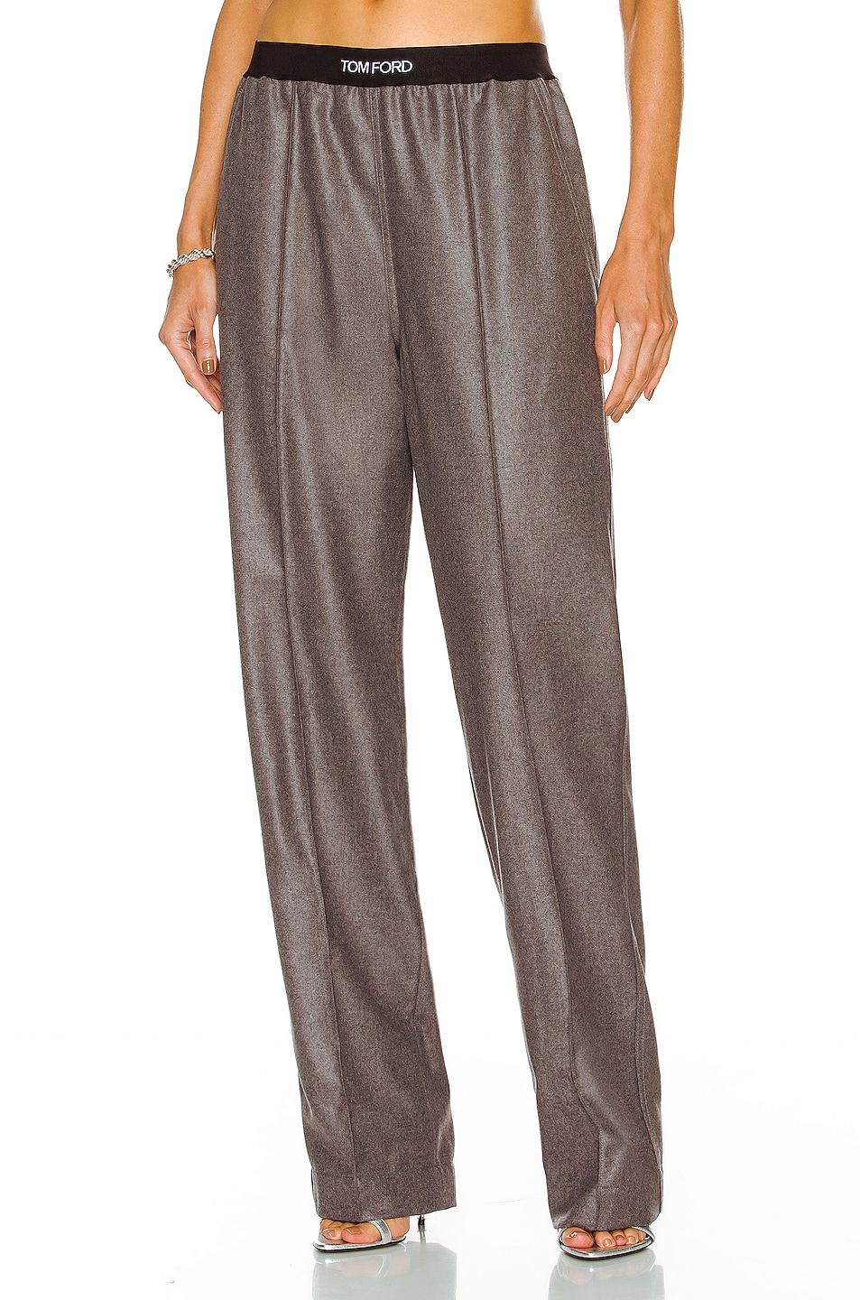 Image 1 of TOM FORD Cashmere Tailored PJ pant in Grey & White