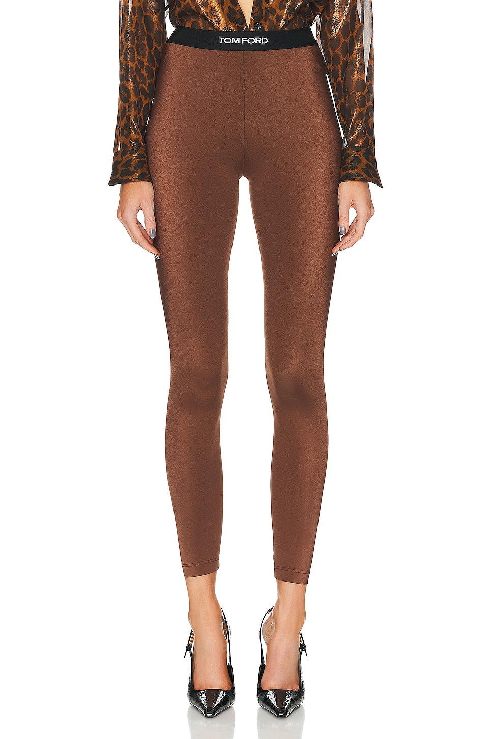 Image 1 of TOM FORD Signature Legging in Pine Brown