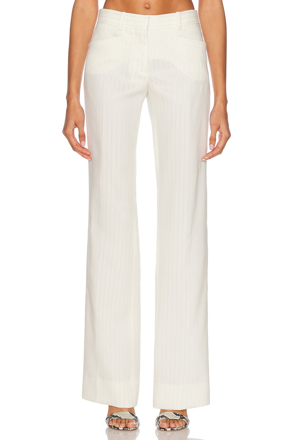 Image 1 of TOM FORD Tailored Low Waisted Pant in Champagne Silver