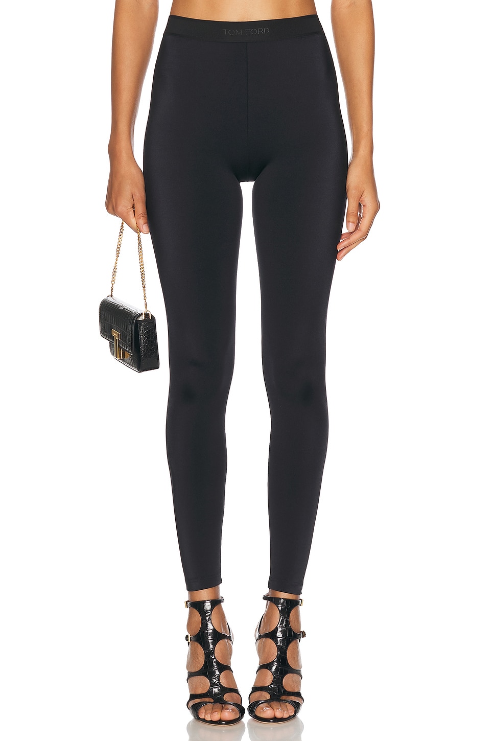 Image 1 of TOM FORD Lustrous Signature Legging in Black