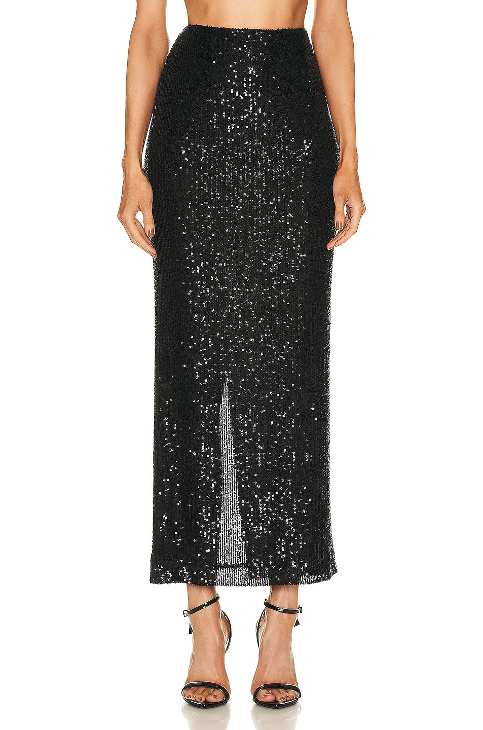 Image 1 of TOM FORD All Over Sequins Straight Long Skirt in Black