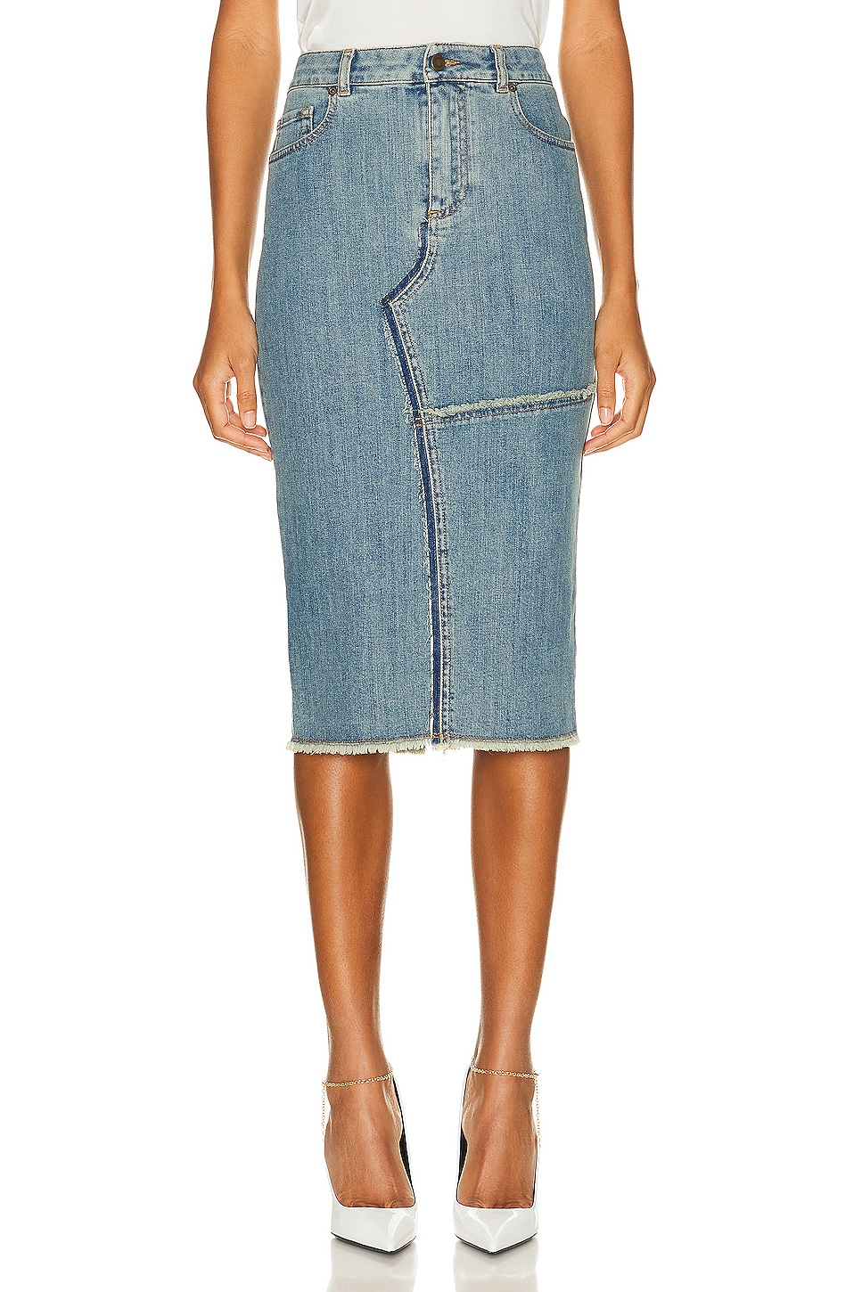 Image 1 of TOM FORD Comfort Washed Pencil Skirt in Hydrangea