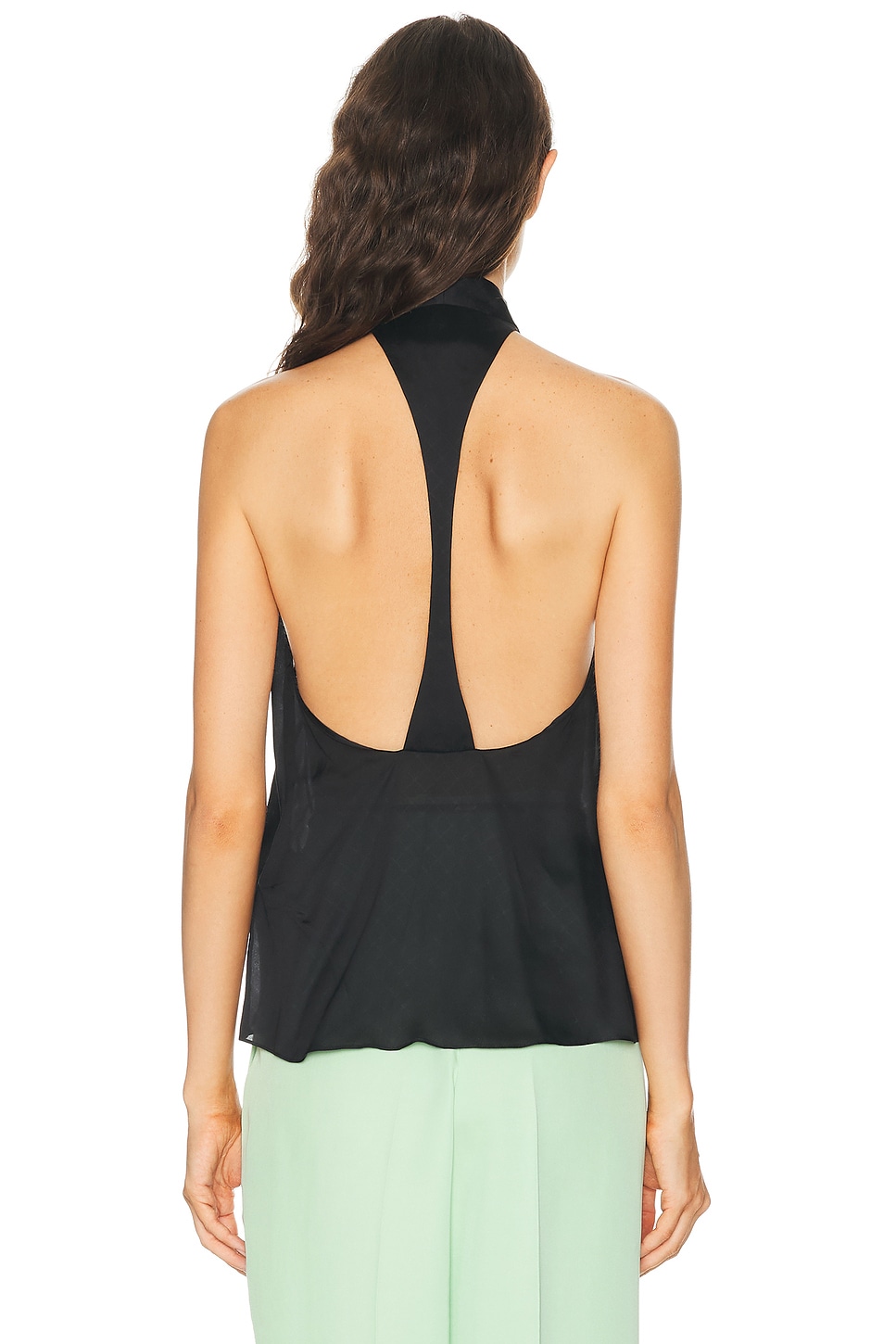 TOM FORD Monogram Silk Chiffon Halterneck Lavalliere Top | Thumbnail 3