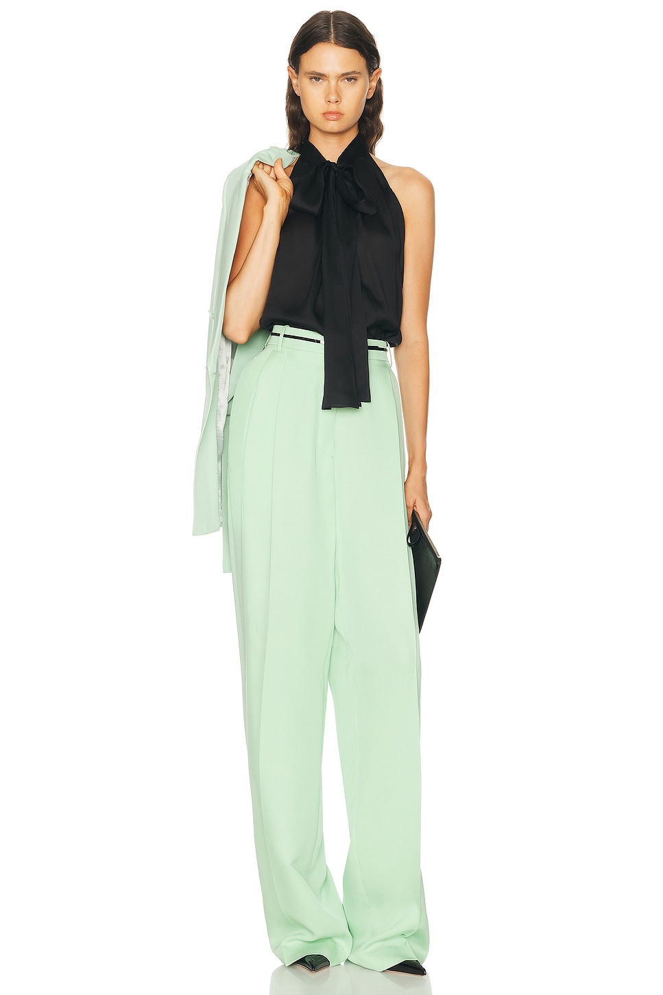 TOM FORD Monogram Silk Chiffon Halterneck Lavalliere Top | Thumbnail 4