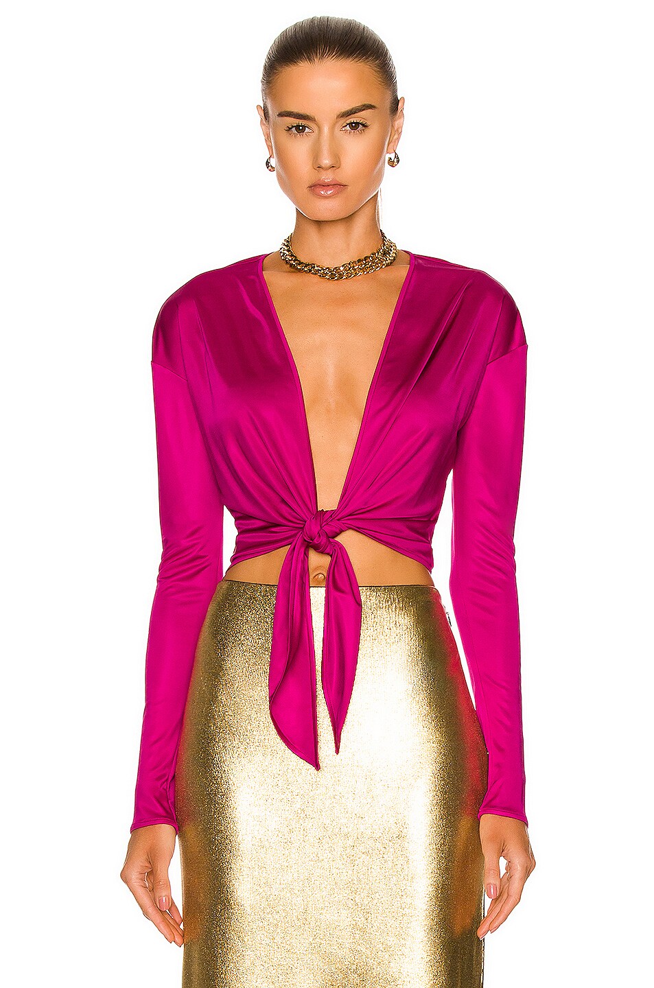 Image 1 of TOM FORD Slick Wrap Top in Fuchsia