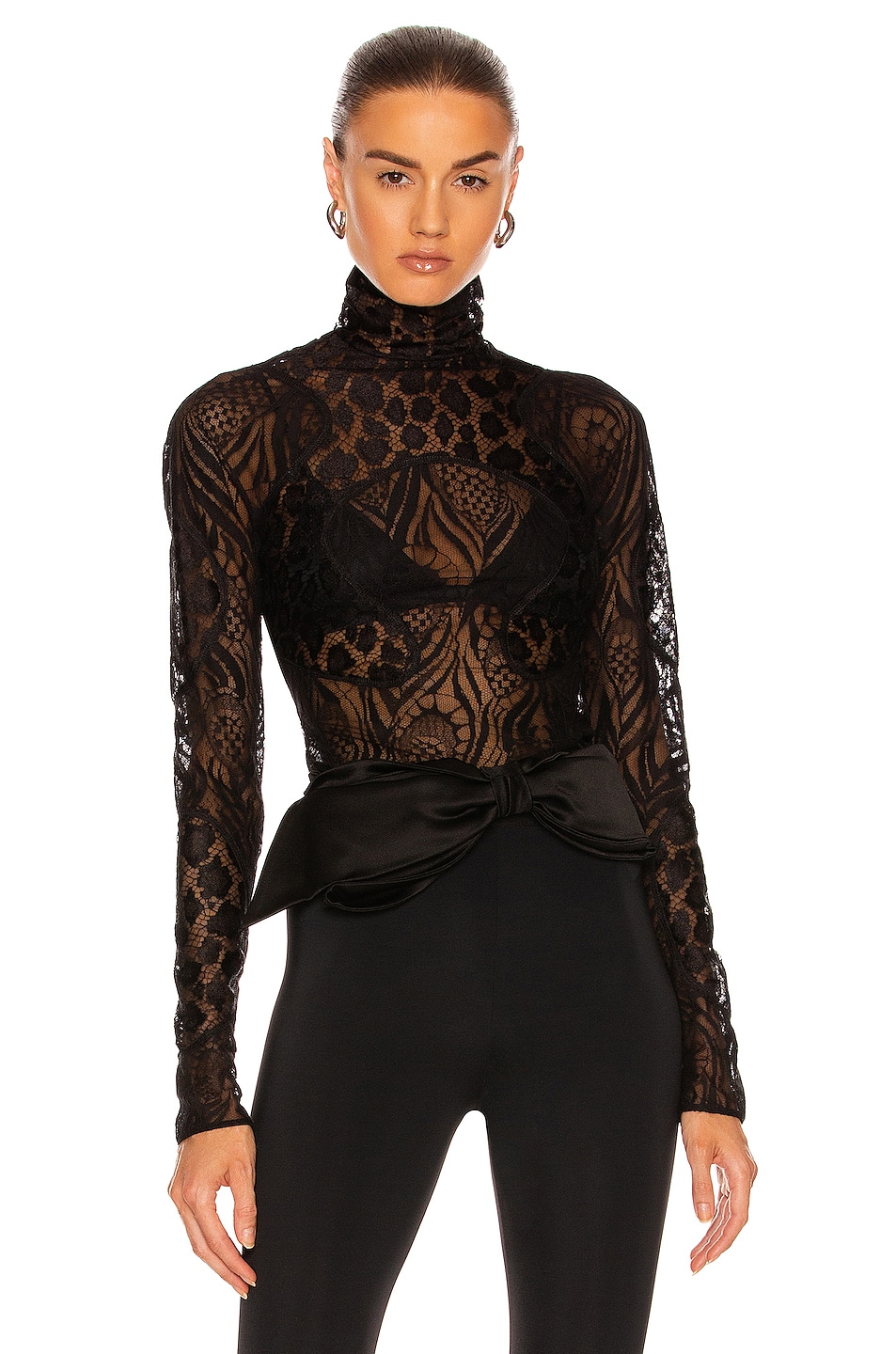 Image 1 of TOM FORD Leopard Chantilly Top in Black