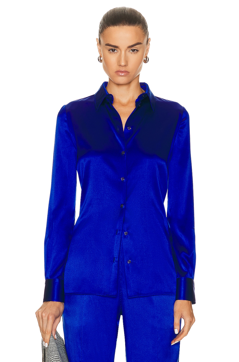 Image 1 of TOM FORD Stretch Classic Shirt in Cobalt Blue
