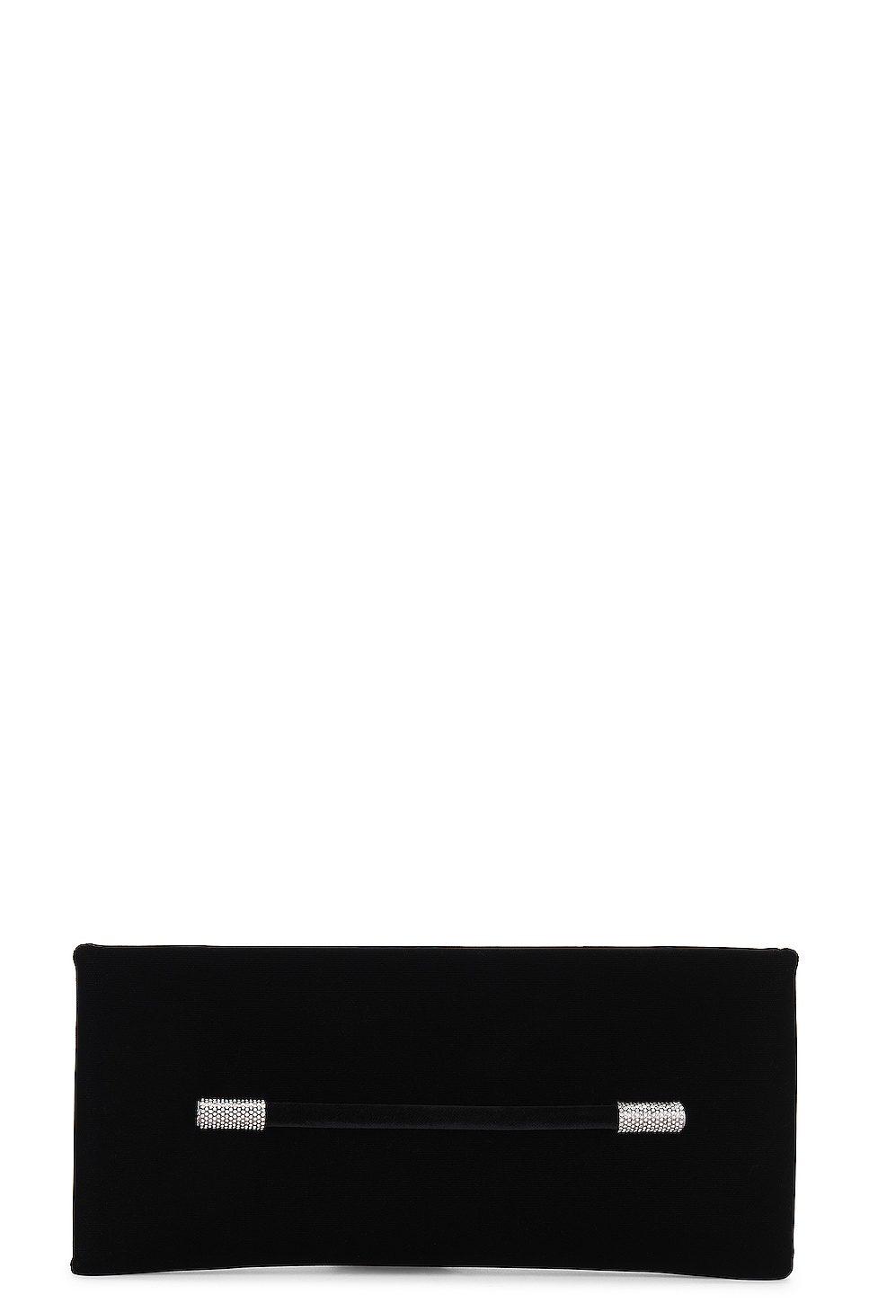 Ava Crystal Velvet Clutch in Black