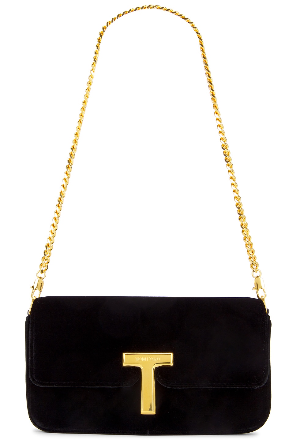 Shop Tom Ford Wallis Velvet Mini Bag In Black