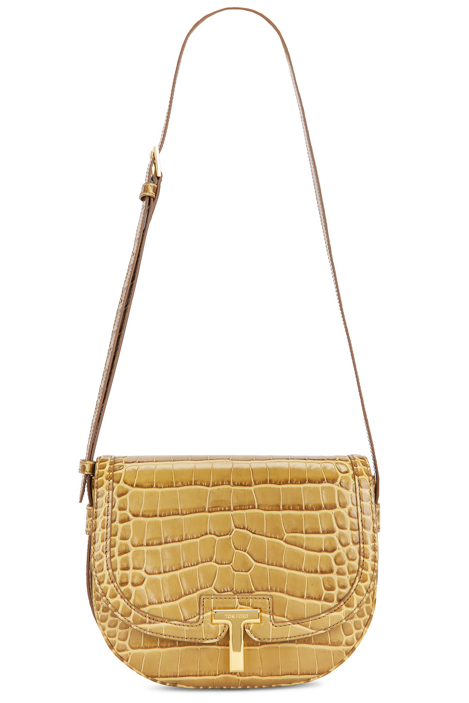 TOM FORD WALLIS STAMPED CROC CROSSBODY BAG