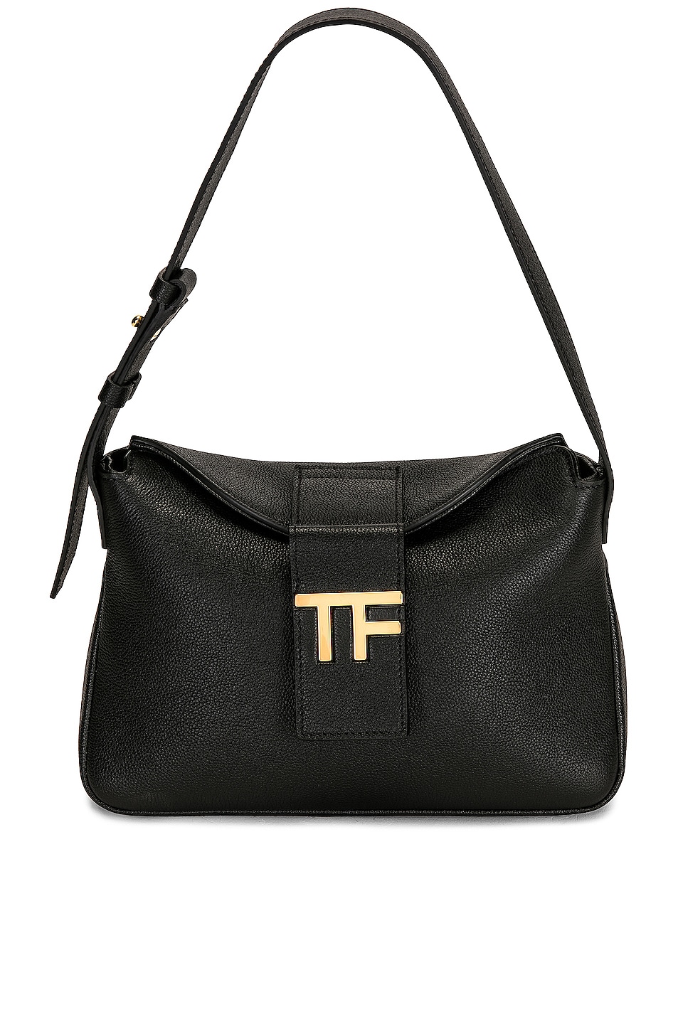 TF Grain Leather Mini Hobo Bag in Black