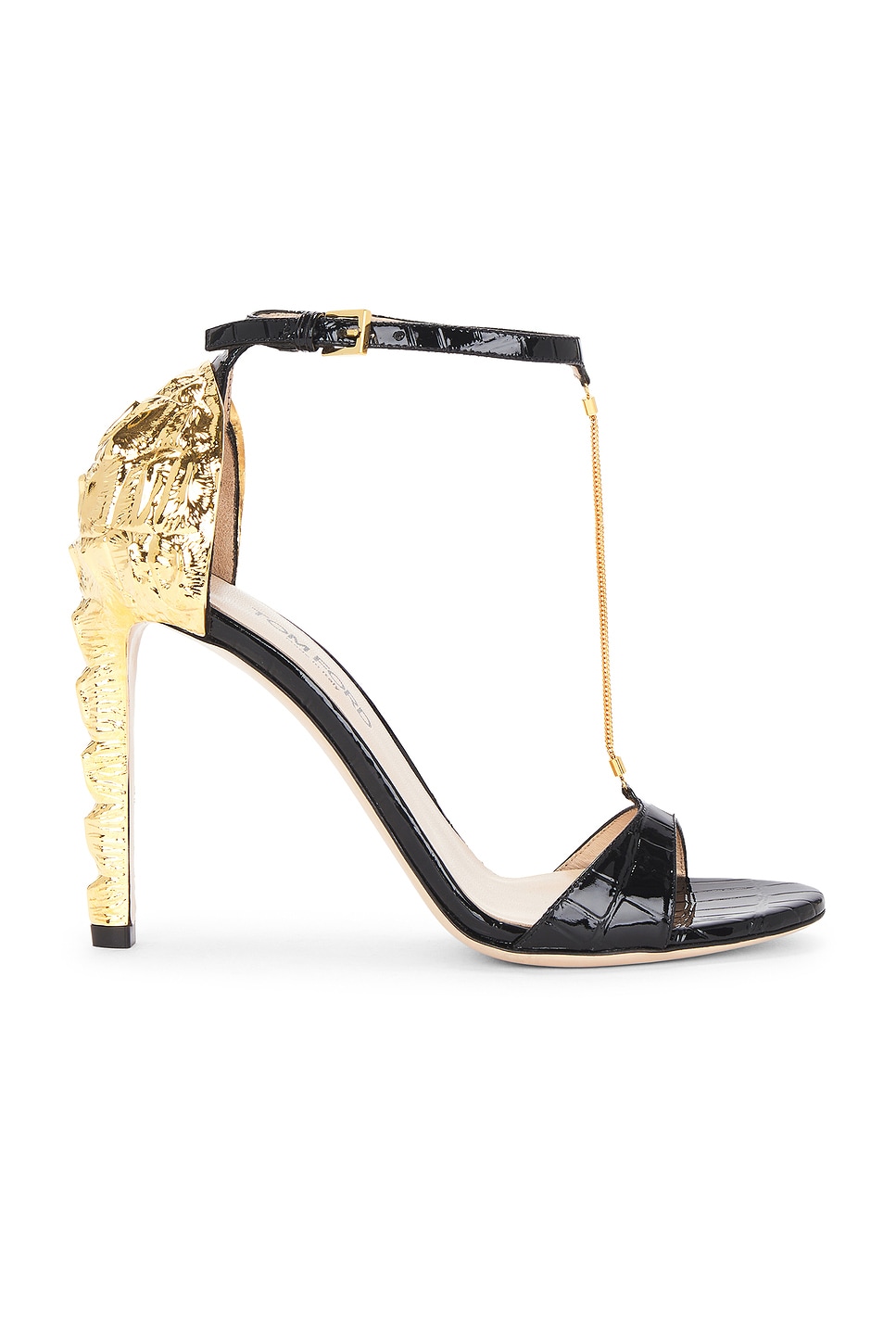 Image 1 of TOM FORD Stamped Croc 105 Sandal in Black