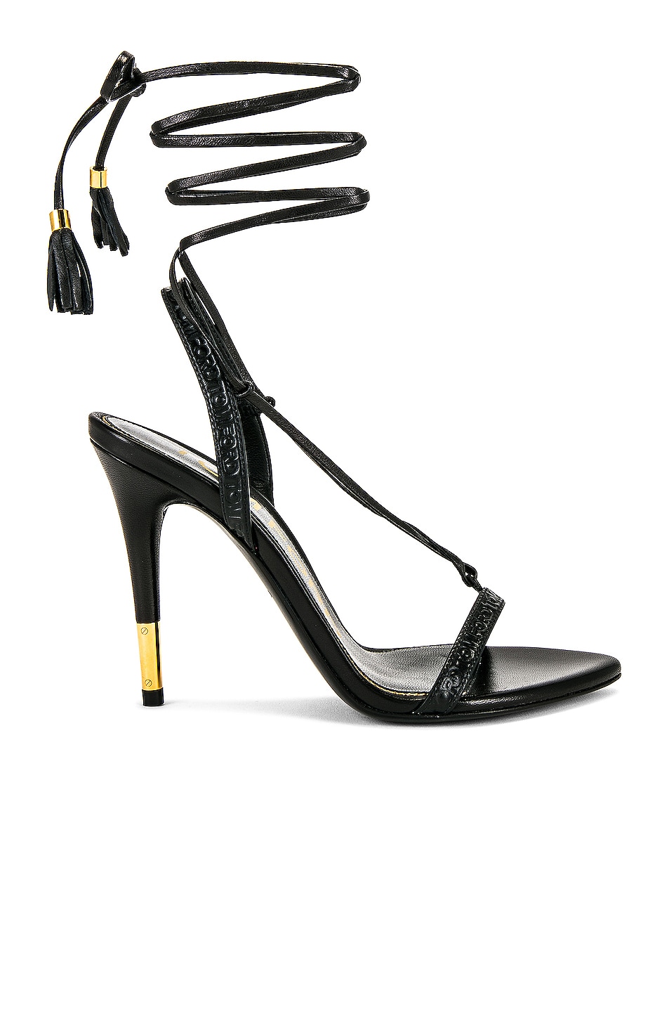 Image 1 of TOM FORD Lux Ankle Wrap Sandal in Black