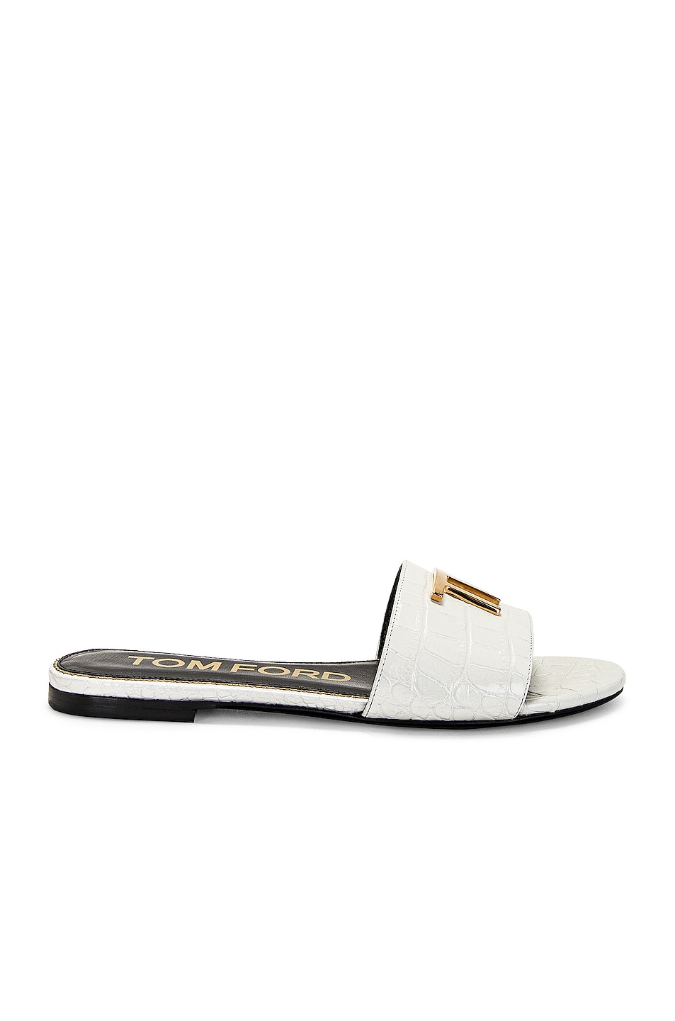 Image 1 of TOM FORD Stamped Croc TF Slide in White