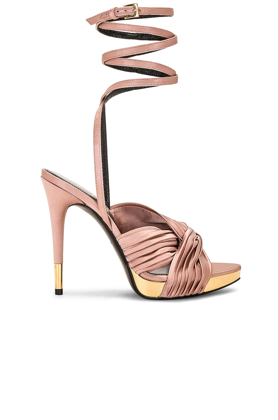 Image 1 of TOM FORD Satin Pleated 120 Sandal in Rose Nude