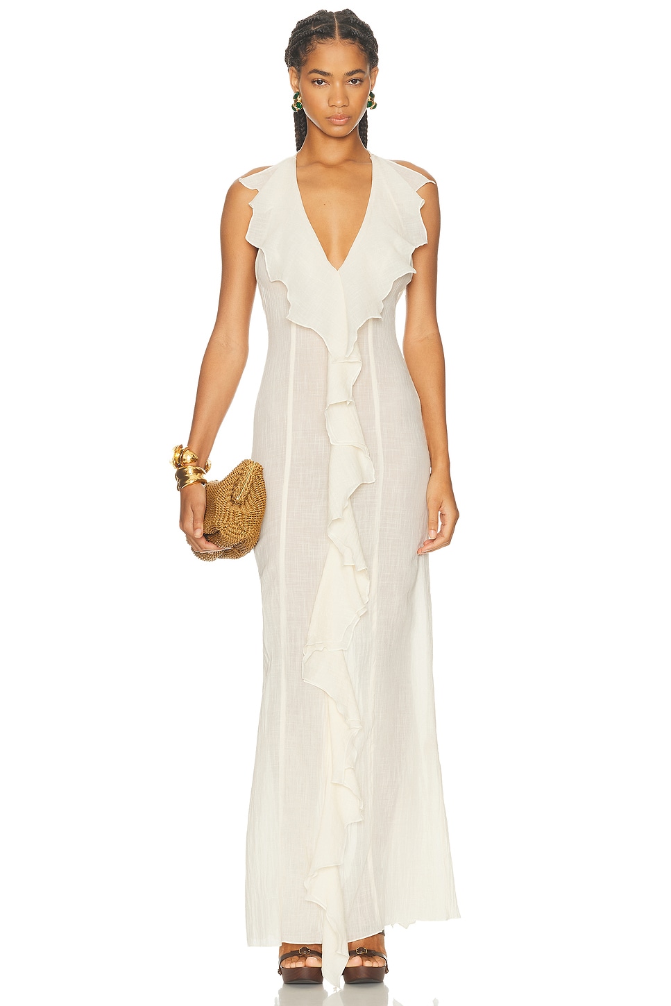 Tg Botanical Josephine Dress In White