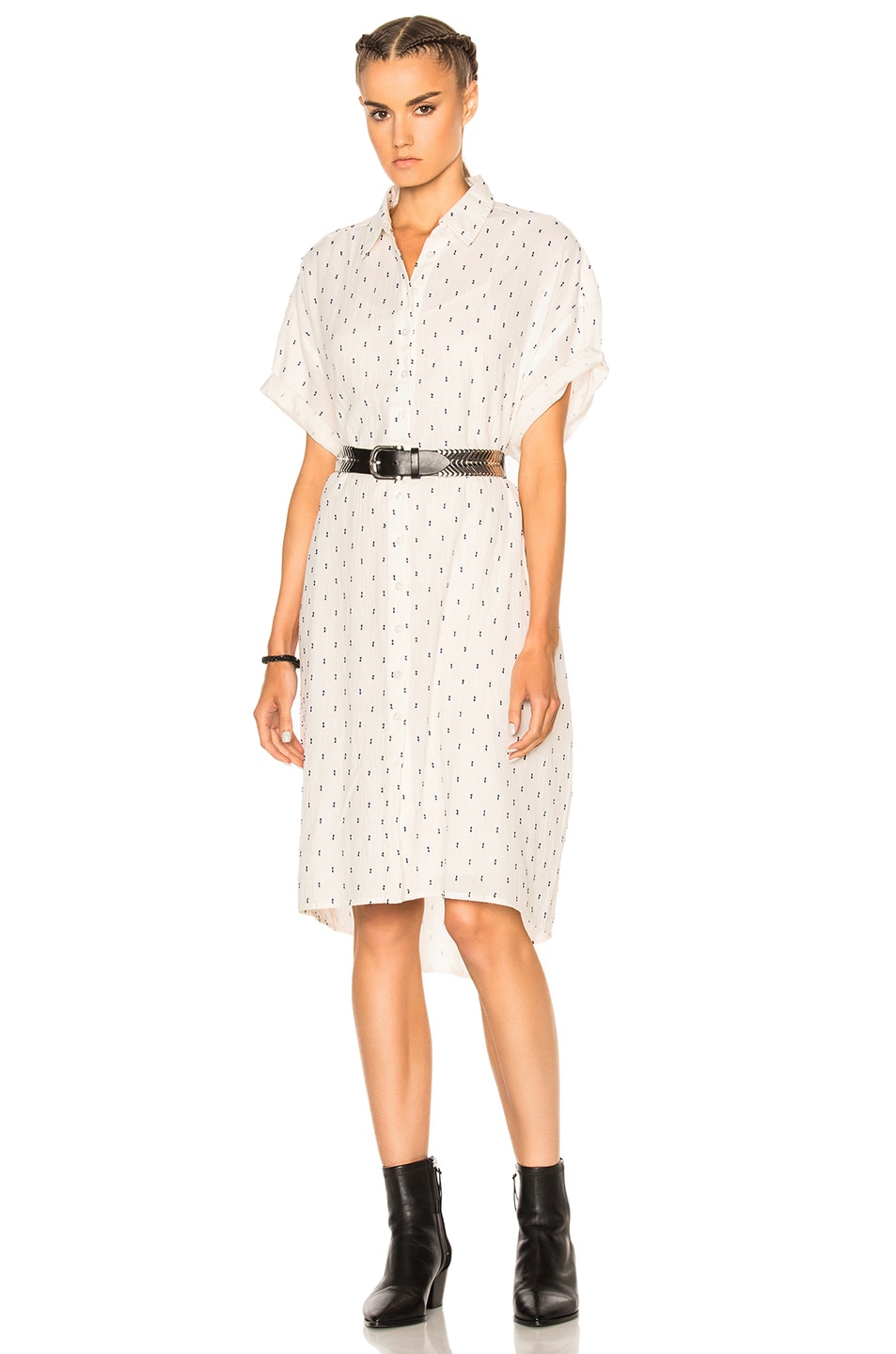 Image 1 of The Great Camper Shirt Dress in Cream & Navy Dot