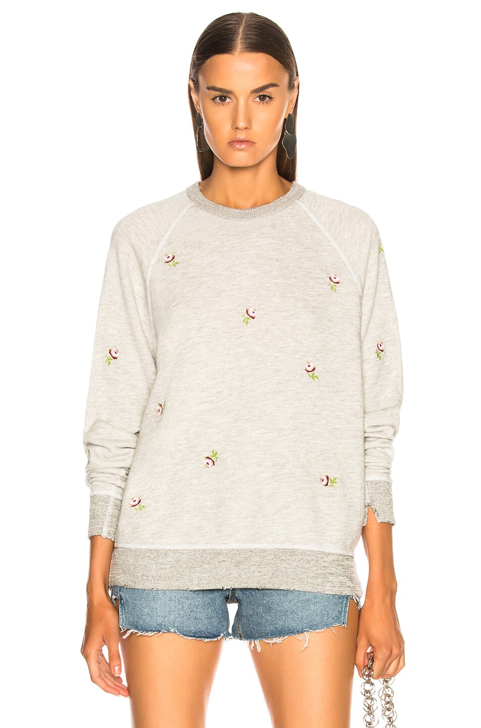 Image 1 of The Great College Sweatshirt in Heather Grey With Rosette Embroidery