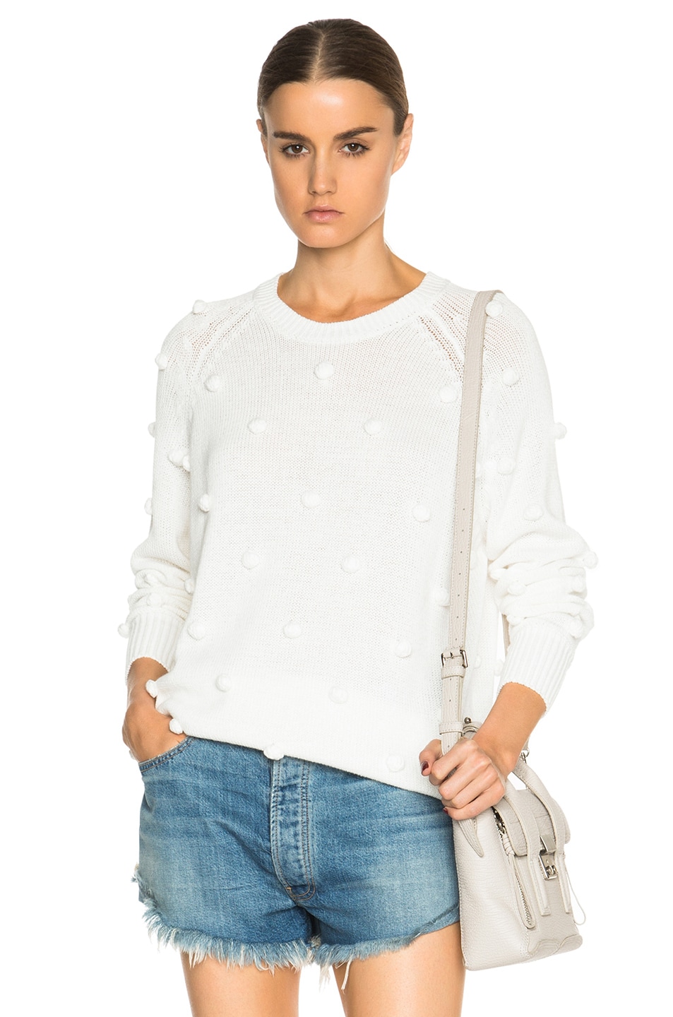 Image 1 of The Great Bobbie Crew Neck Sweater in White