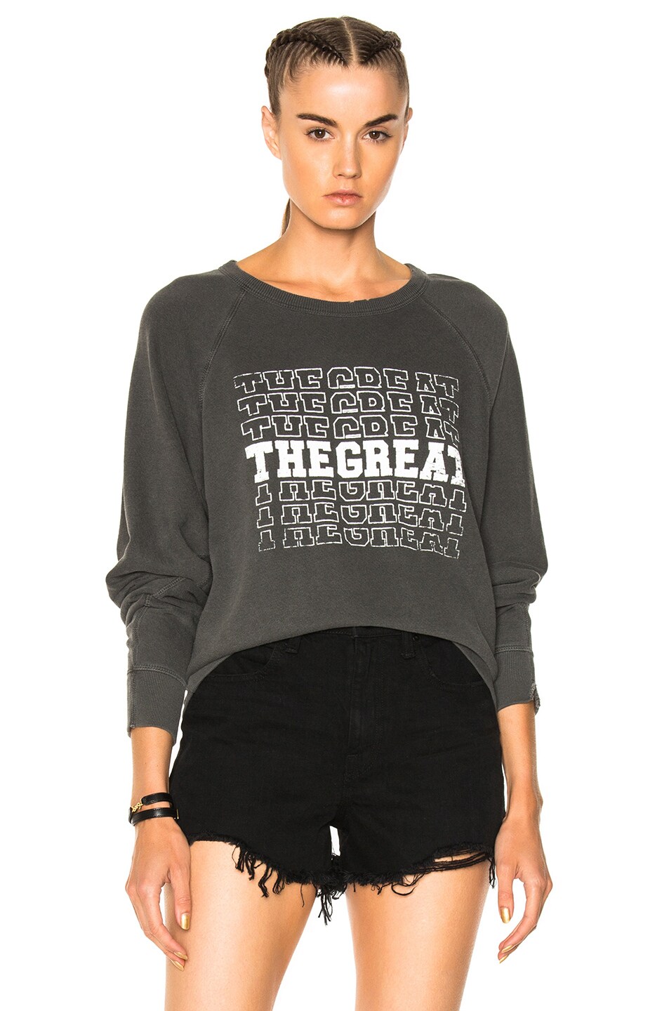 Image 1 of The Great College Sweatshirt in Washed Black & White