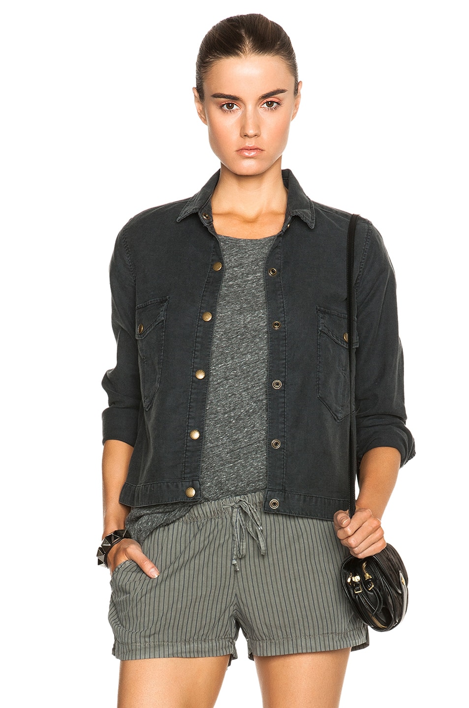 Image 1 of The Great Shirt Jacket in Washed Black