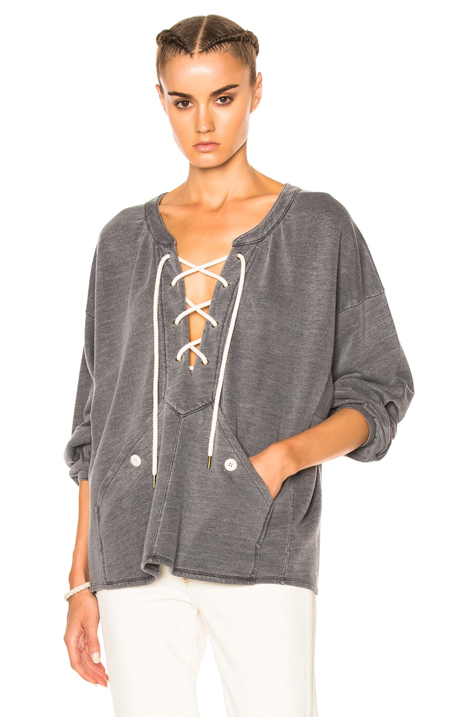 Image 1 of The Great Rope Pullover Sweatshirt in Charcoal Heather Grey