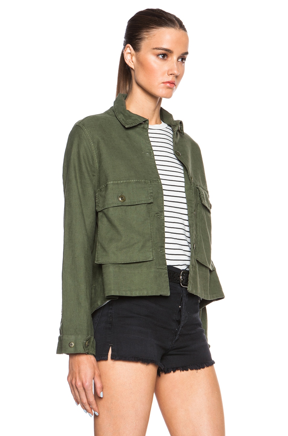 The Great Swingy Army Jacket in Beat Up Army | FWRD